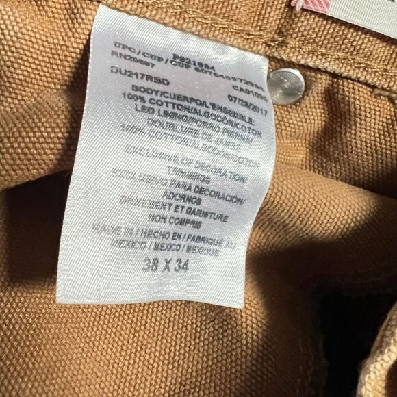 Dickies Mens Flannel Lined Carpenter Duck Work Pants 38 x 34 - Picture 10 of 11